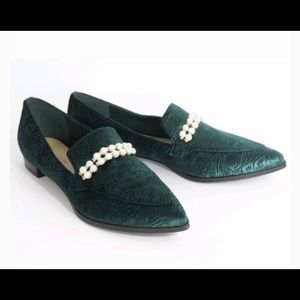 Marc Fisher Green Pearl Loafers